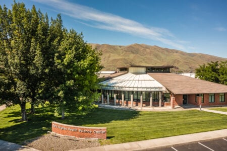 Exterior view of the Gary Hughes Health Science Center, Building CHS on Clarkston Campus