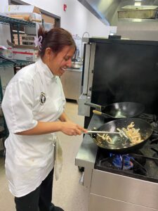 Student Jessica Carvajal Cooking