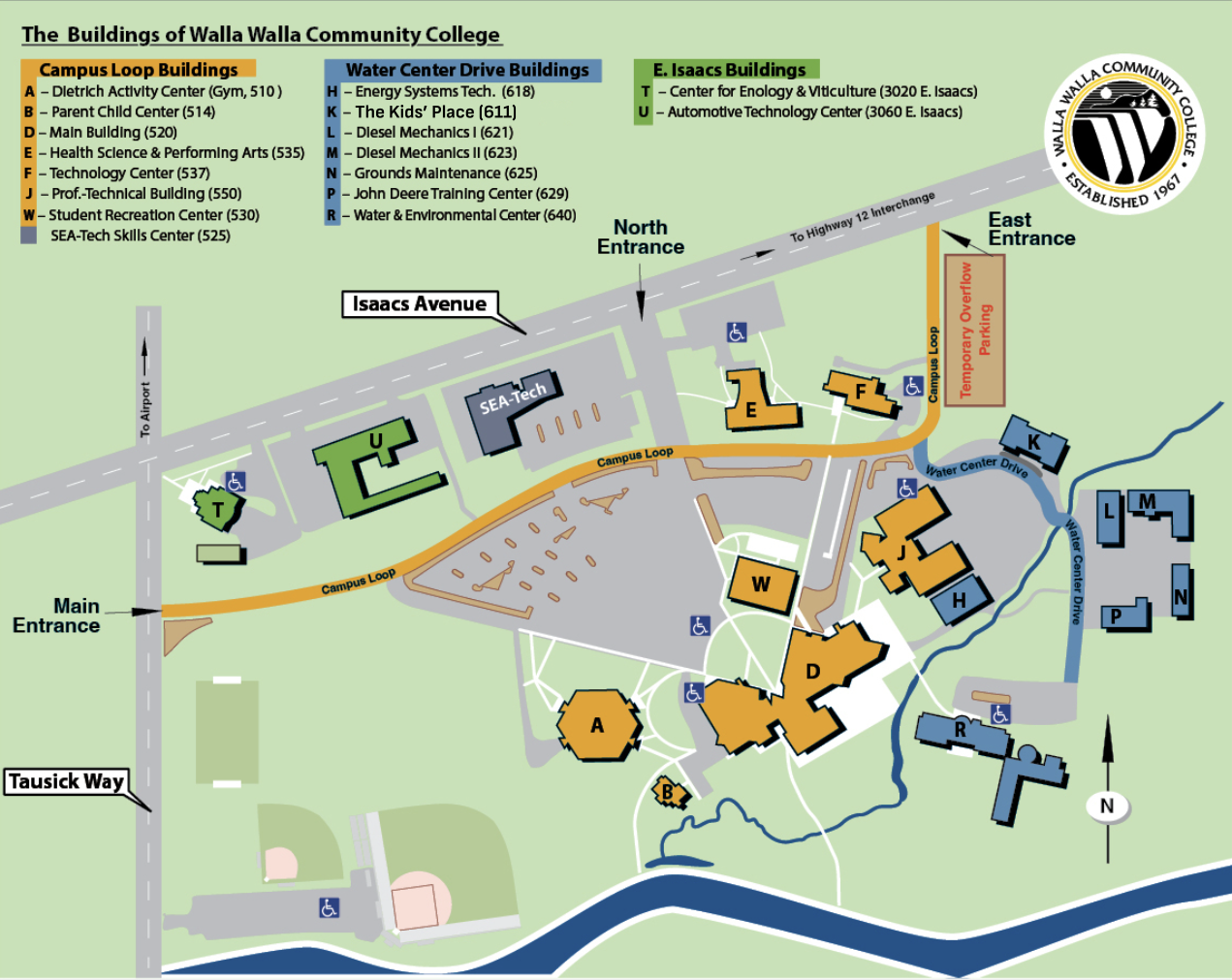 WWCC Campus map, buildings and names
