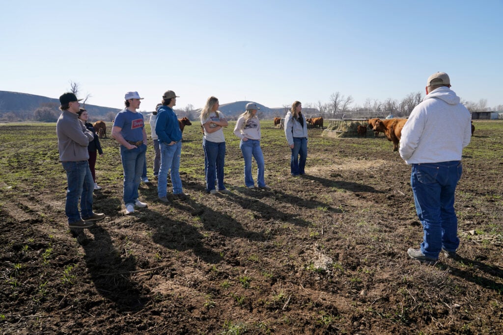 WWCC Ag students and instructor on field