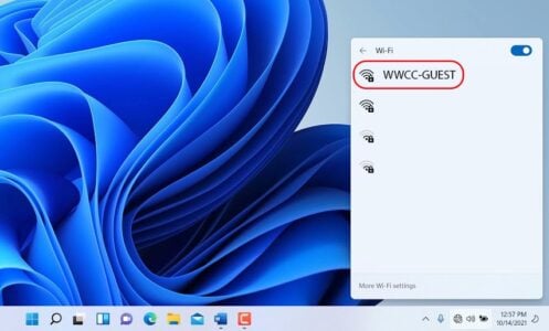 Windows 11 WiFi connection WWCC-GUEST