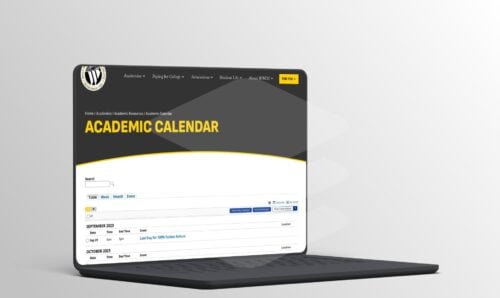 image of academic calendar on laptop