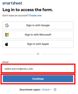 image of login-smartsheets prompt