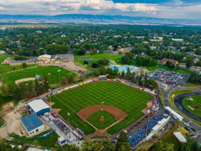 aerial image of baseball field